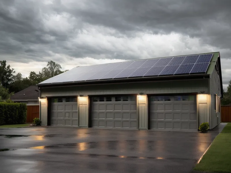 DIY power system next to a loud gas generator, comparing home energy backup options for remote work