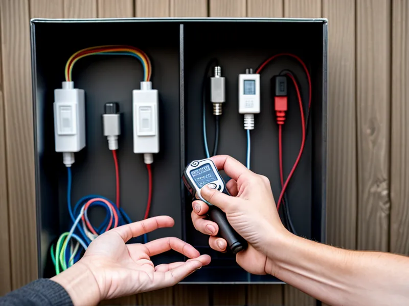 An assortment of power adapters and connectors organized for an emergency backup power kit