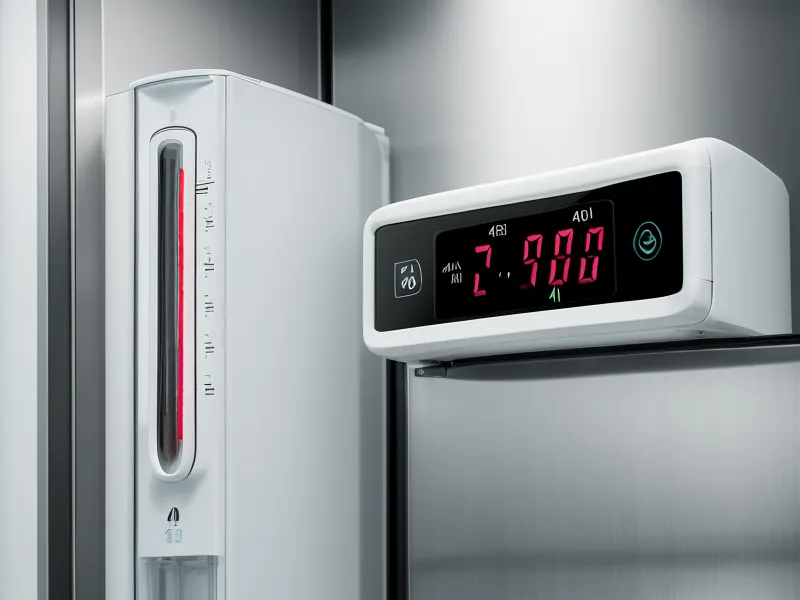 Digital thermometer monitoring safe insulin storage temperature in a home refrigerator during a hurricane power outage